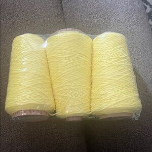 Set of Three bright lemon yellow nylon yarn